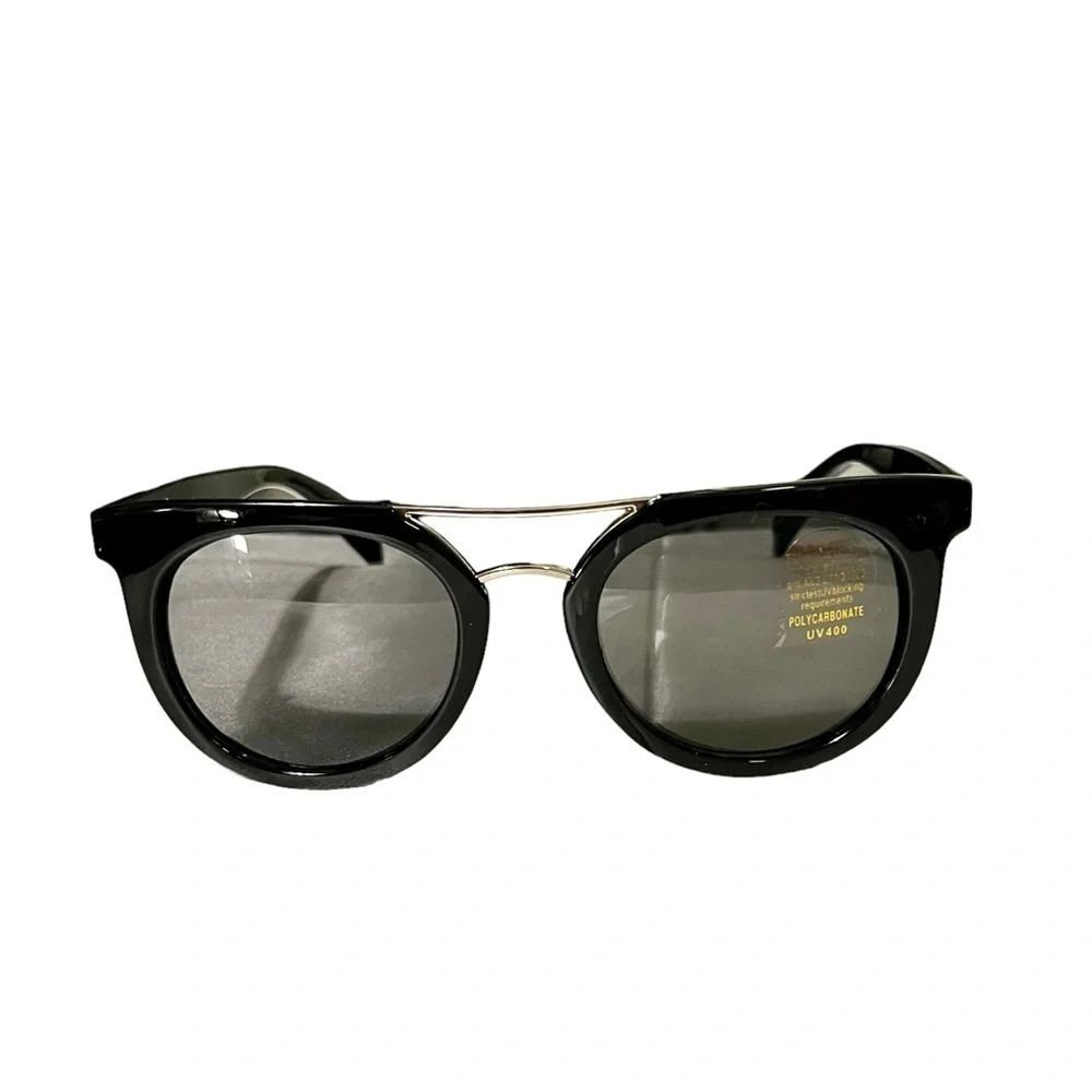 Black Fashion Sunglasses With Brow Bar New UVA/UVB Protection